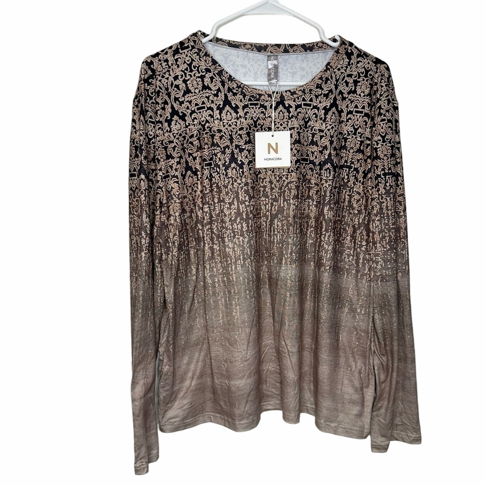 NWT Noracora Gold Ombre Long-Sleeve Top Size XXL
